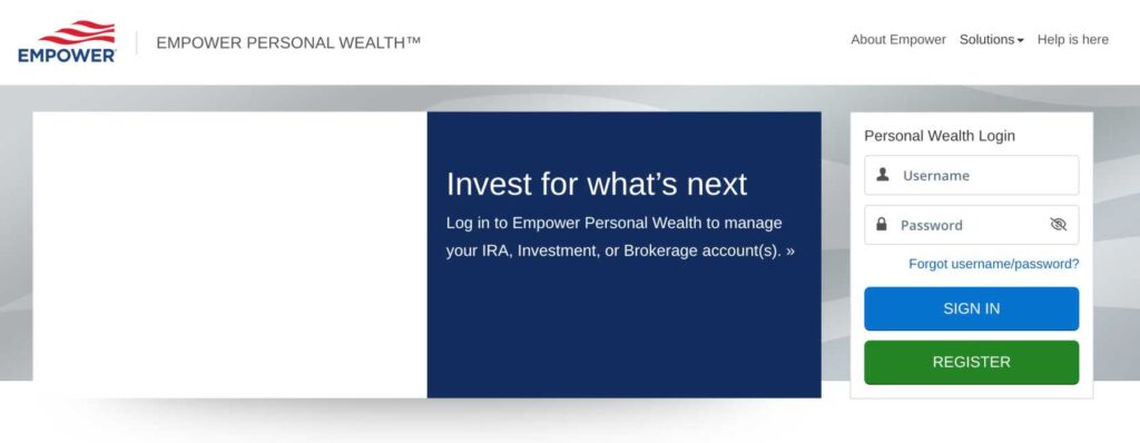 empower retirement login without app